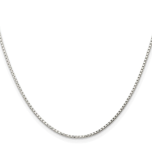 Sterling Silver Rhodium-plated 1.3mm Diamond-cut Round Box ChainQVX026R