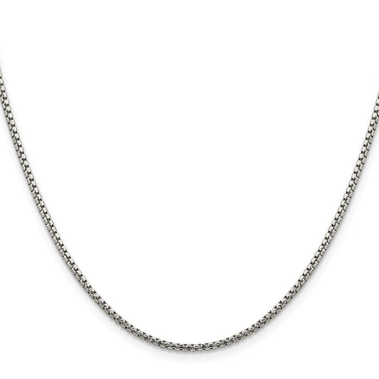 Sterling Silver 1.75mm Diamond-cut Round Box ChainQVX035