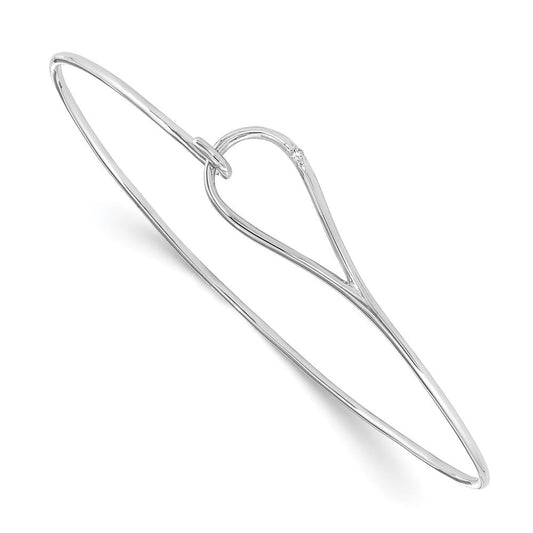 White Ice Sterling Silver Rhodium-plated Diamond Bangle QW345