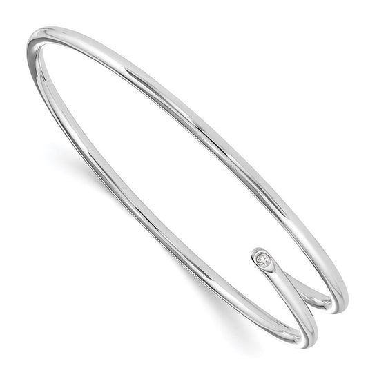 White Ice Sterling Silver Rhodium-plated Diamond Bangle QW409
