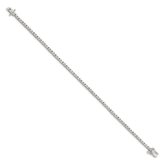Sterling Silver Rhodium-plated CZ Tennis Bracelet QX104CZ