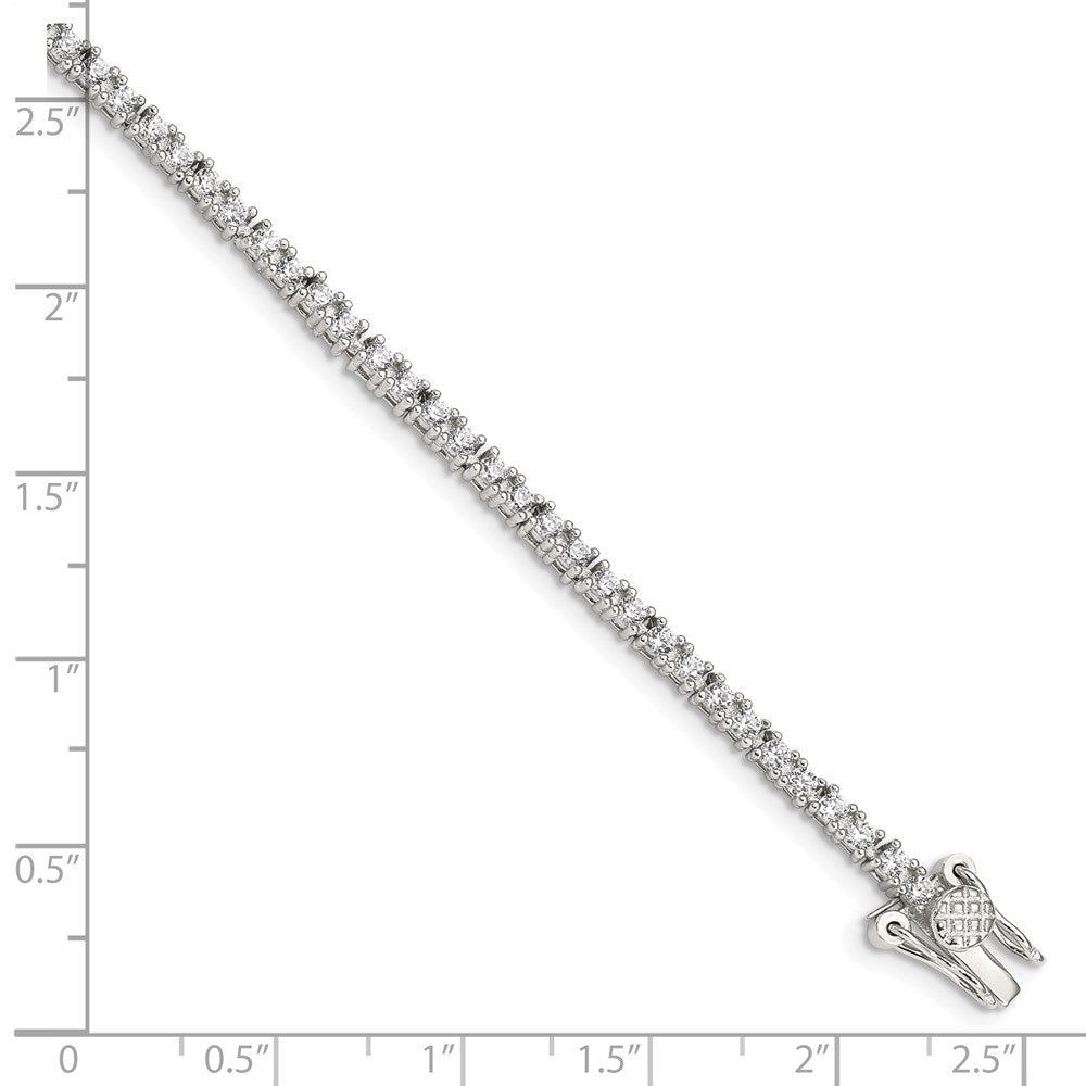 Sterling Silver Rhodium-plated CZ Tennis Bracelet QX104CZ