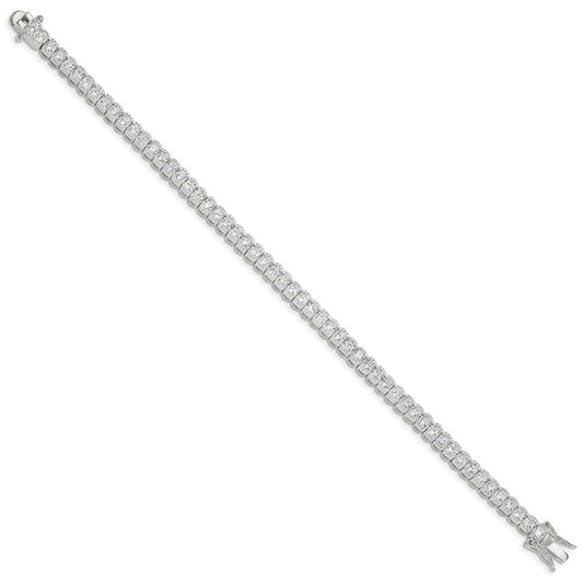 Sterling Silver Rhodium-plated CZ Tennis Bracelet QX106CZ