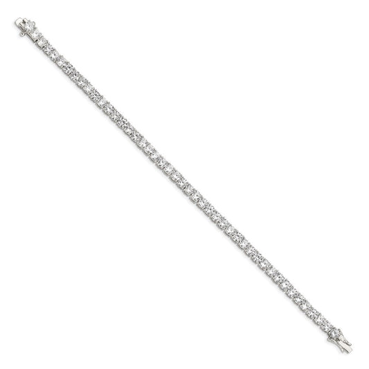 Sterling Silver Rhodium-plated CZ Tennis Bracelet QX107CZ