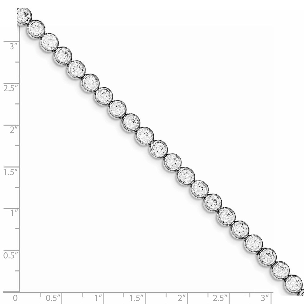 Sterling Silver Rhodium-plated CZ Tennis Bracelet QX374CZ