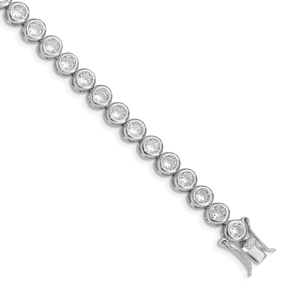 Sterling Silver Rhodium-plated CZ Tennis Bracelet QX374CZ