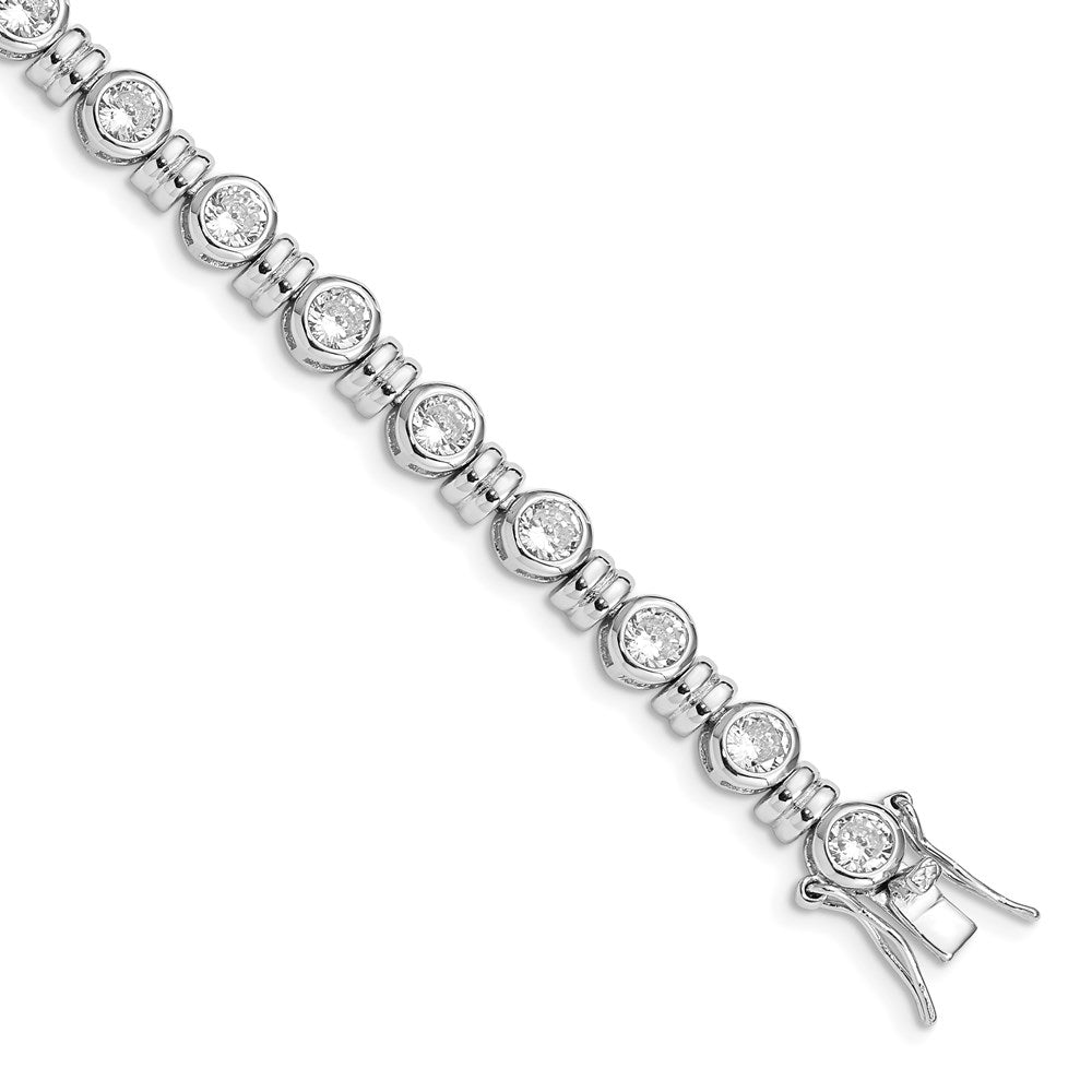 Sterling Silver Rhodium-plated CZ Bracelet QX375CZ