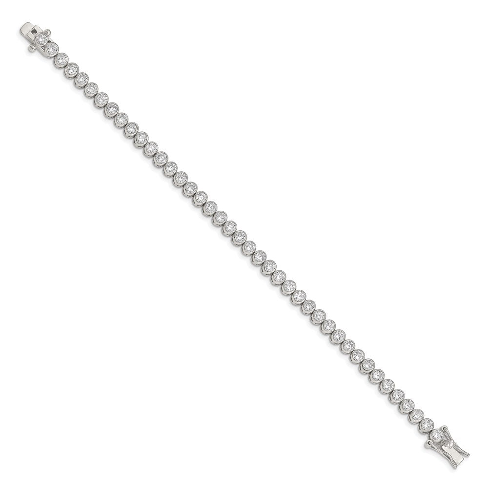 Sterling Silver Rhodium-plated CZ 7 inch Tennis Bracelet QX558CZ
