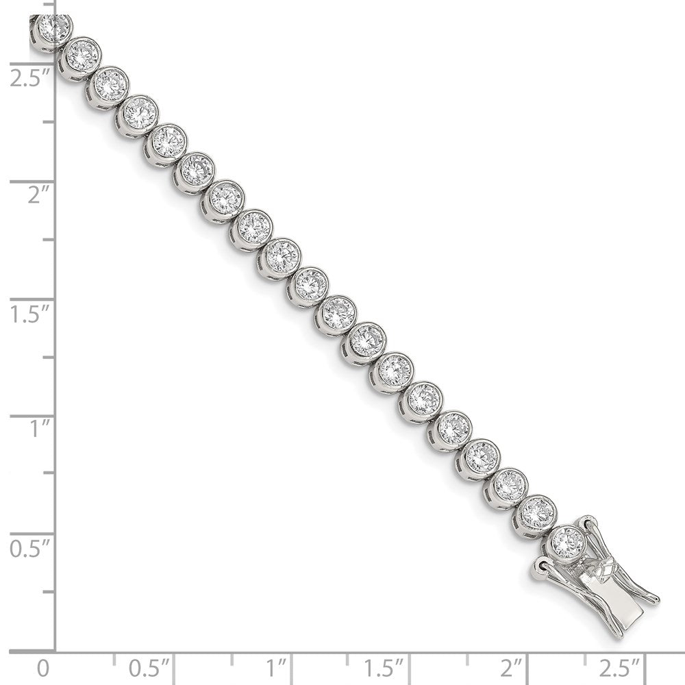 Sterling Silver Rhodium-plated CZ 7 inch Tennis Bracelet QX558CZ