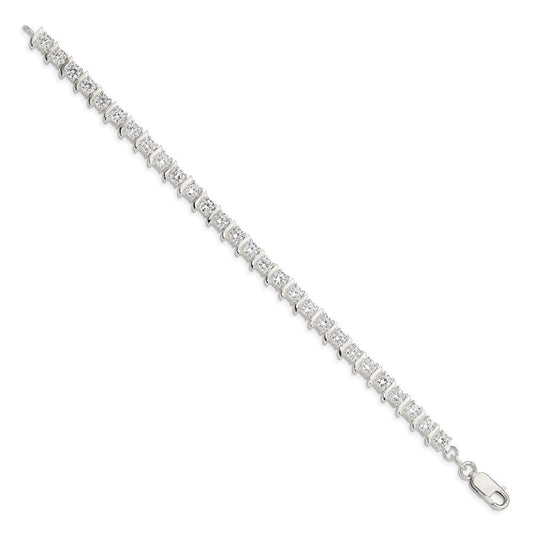 Sterling Silver CZ Fancy Polished Bracelet QX767CZ