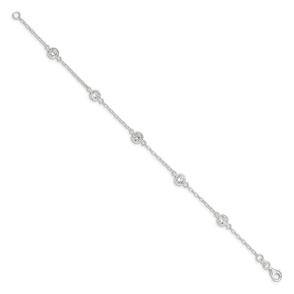 Sterling Silver Polished CZ Bracelet QX936CZ