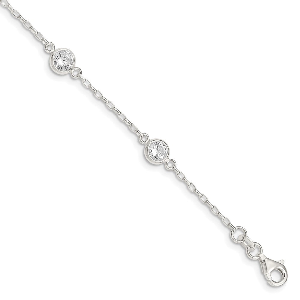 Sterling Silver Polished CZ Bracelet QX936CZ