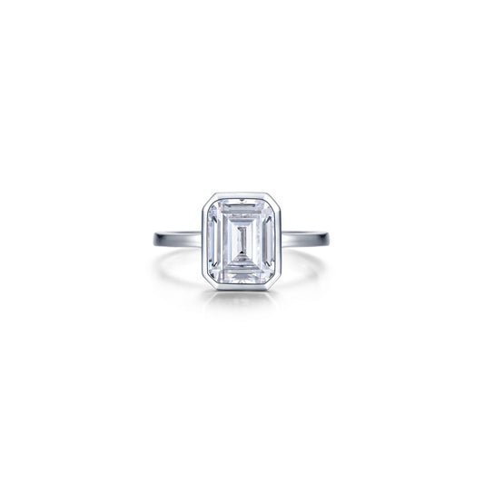 Lafonn 2.62 CTW Emerald-Cut Bezel-Set Ring