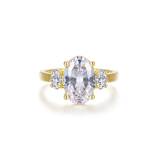 Lafonn Aurora Three-Stone Oval Ring