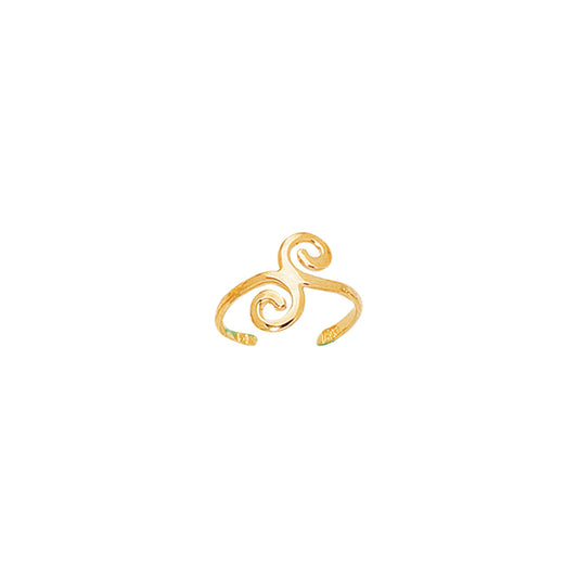 Royal Chain 14K Gold Swirl Toe Ring R423