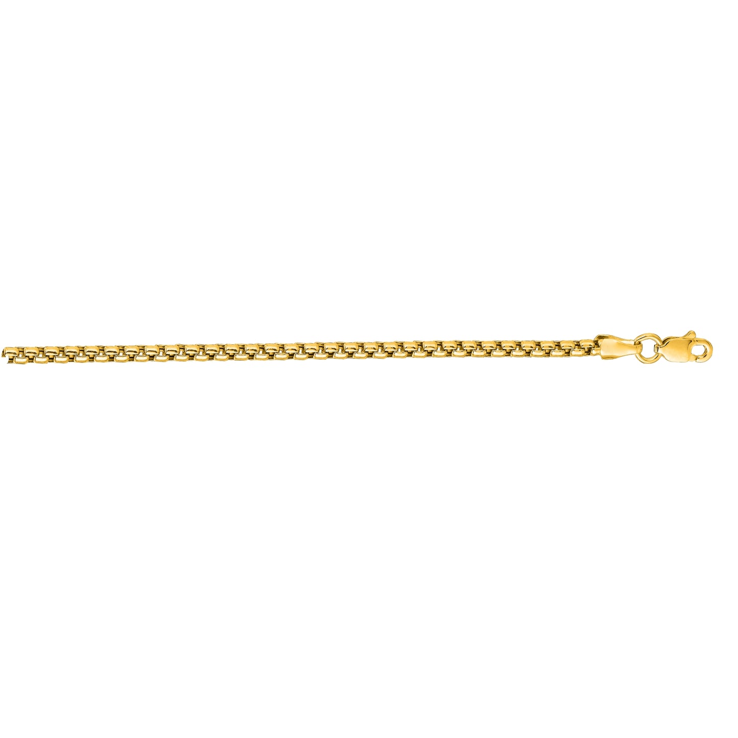 14K Gold 3.4mm 24" Lite Round Box Chain