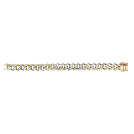 14K Gold 13.5mm Lite Miami Cuban with Diamonds