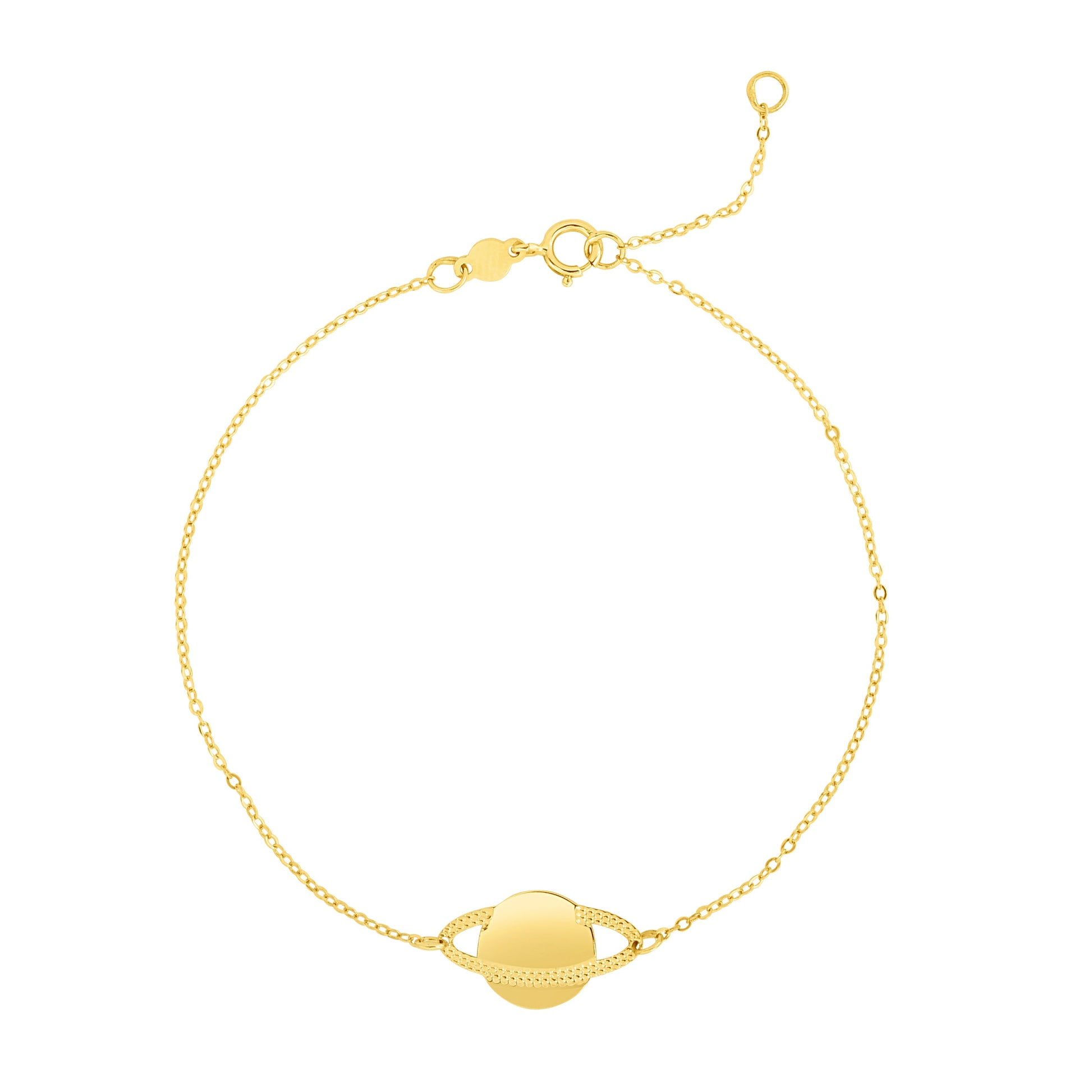 Royal Chain 14K Gold Saturn Bracelet RC11866