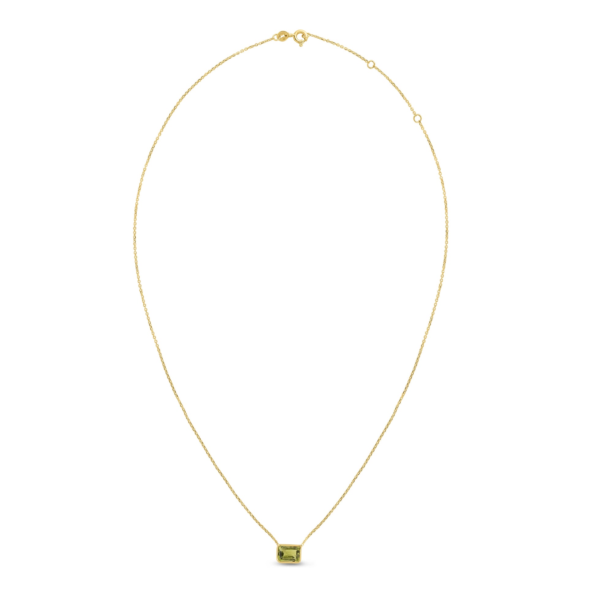 Royal Chain 14K Gold Emerald Cut Peridot Necklace RC11894