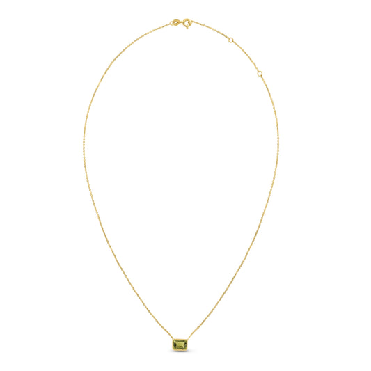 Royal Chain 14K Gold Emerald Cut Peridot Necklace RC11894