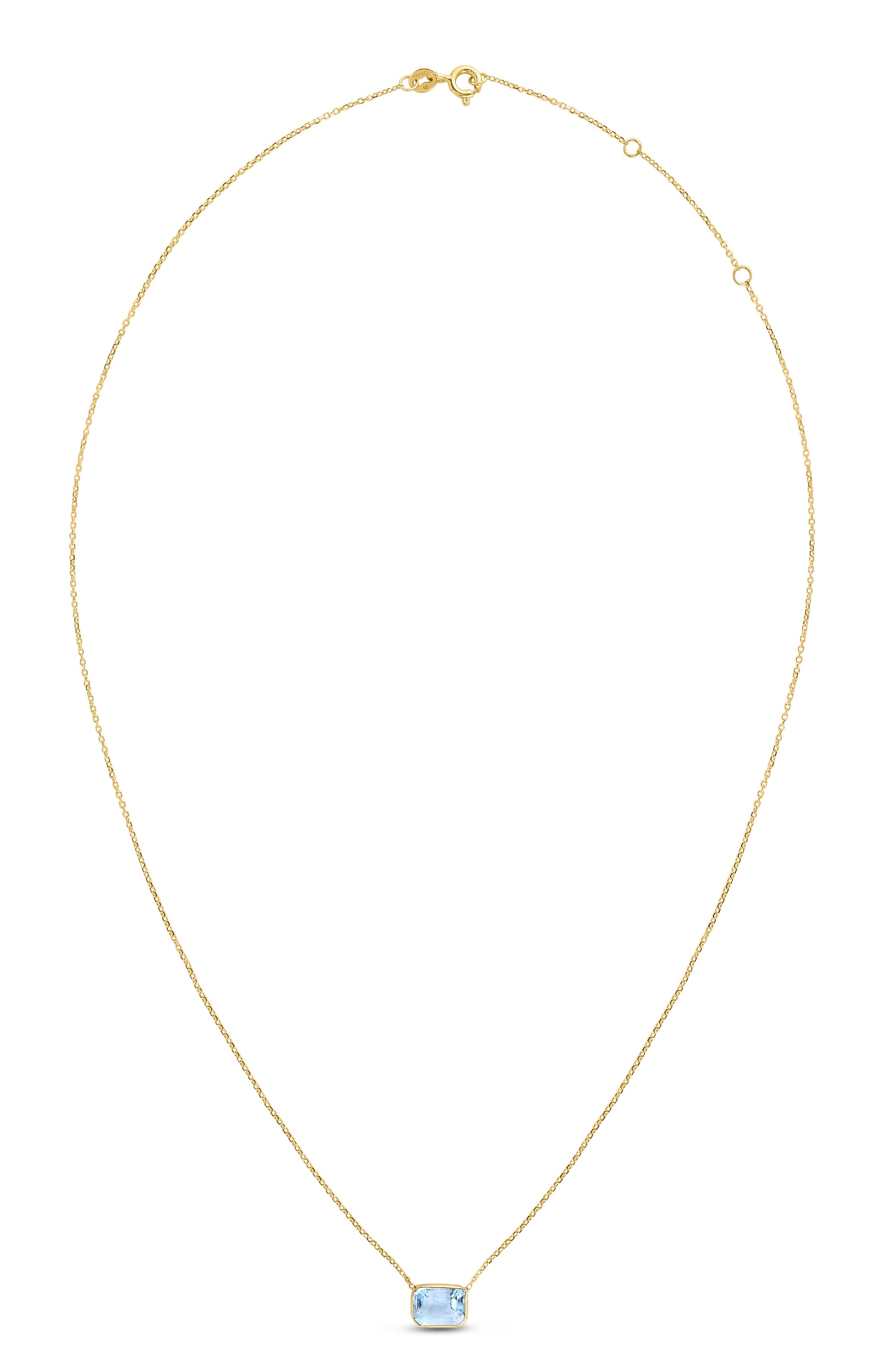 Royal Chain 14K Gold Emerald Cut Blue Topaz Necklace RC11895