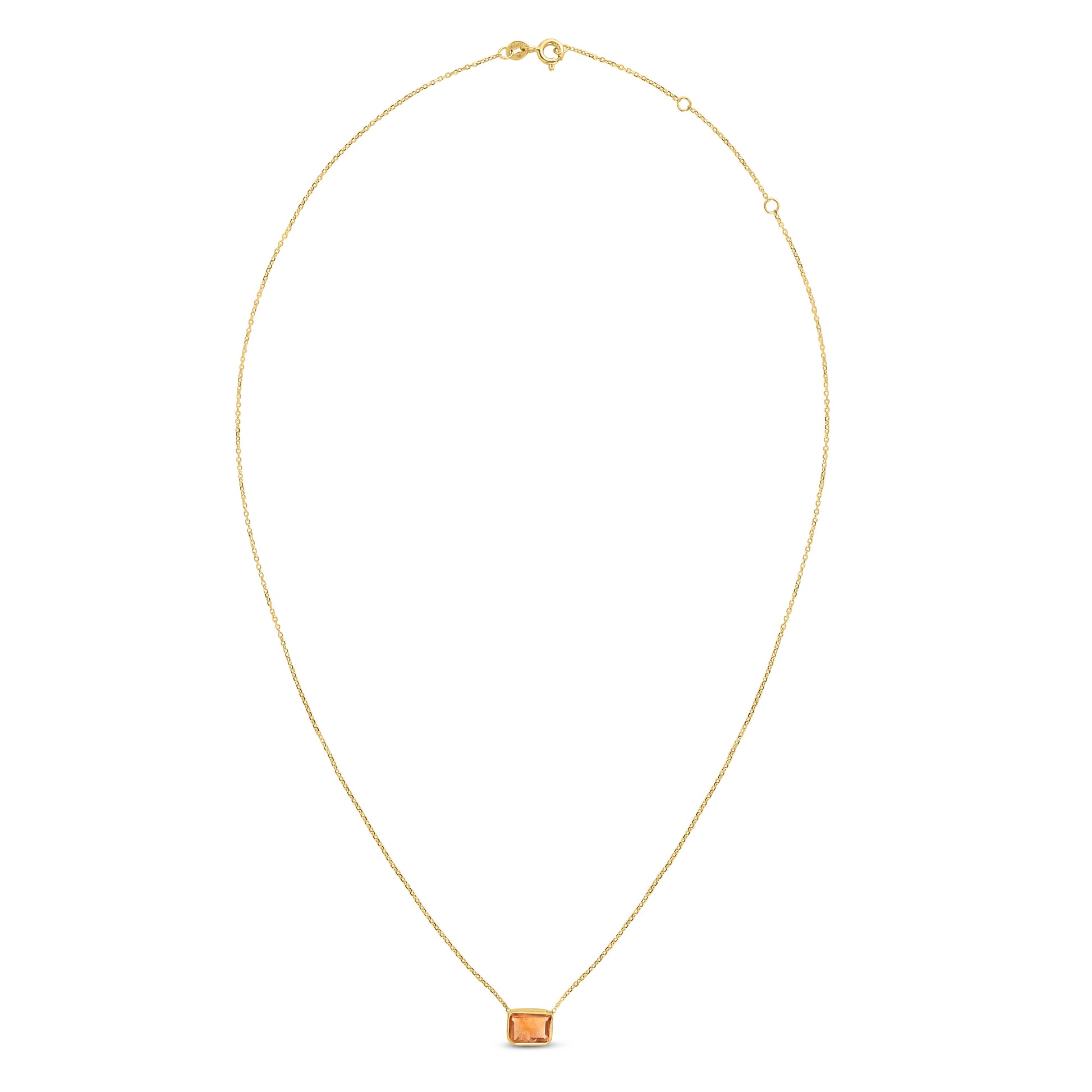 Royal Chain 14K Gold Emerald Cut Citrine Necklace RC11896