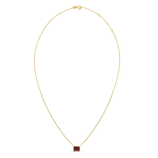 Royal Chain 14K Gold Emerald Cut Garnet Necklace RC11897