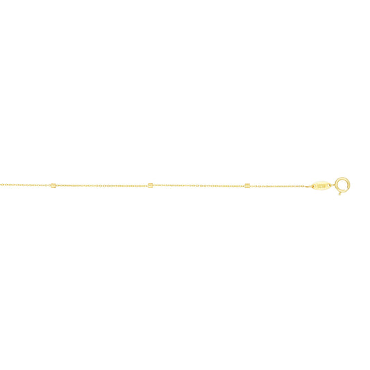 Royal Chain 14K Gold 1.5mm Polished Cube Saturn Chain RC1238
