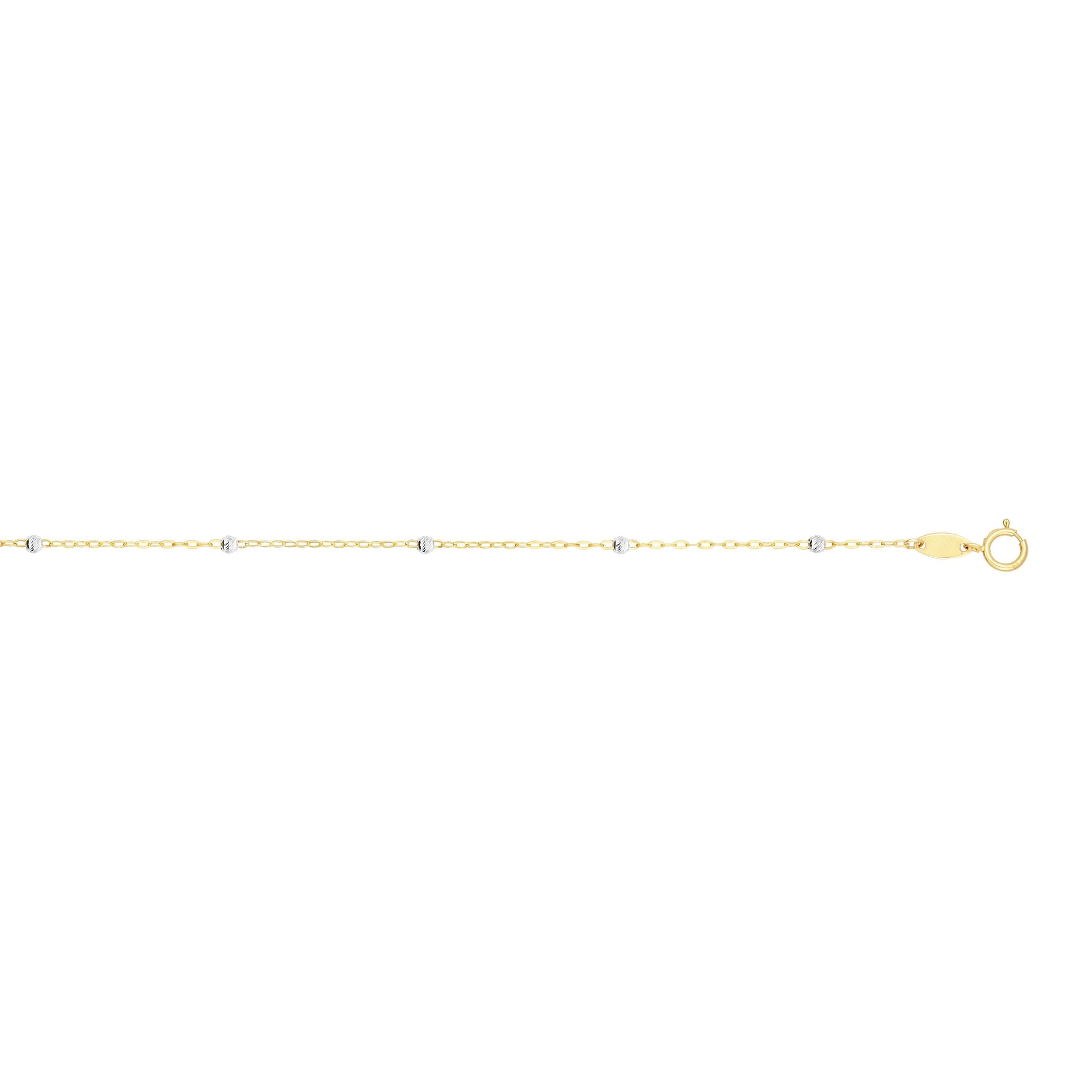 Royal Chain 14K Gold Diamond Cut Bead Saturn Chain RC1261