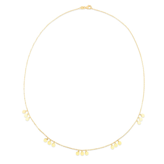 Royal Chain 14K Dangle Disc Necklace RC13405