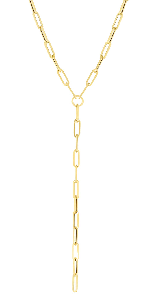 Royal Chain 14K Lariat Paperclip Y-Necklace RC13410
