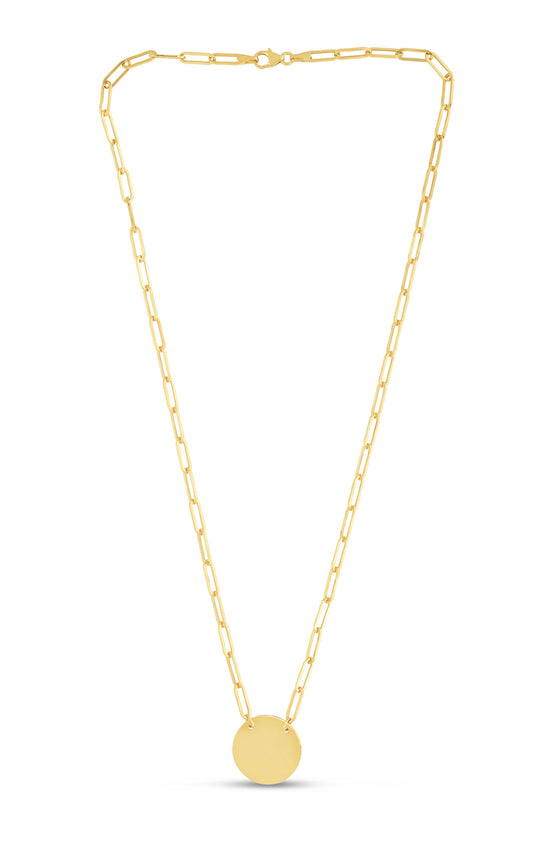 Royal Chain 14K Gold Disc Necklace RC13651