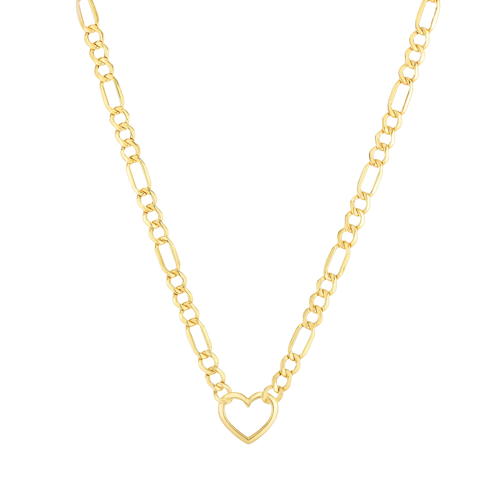 Royal Chain 14K Heart Figaro Chain Necklace RC13668