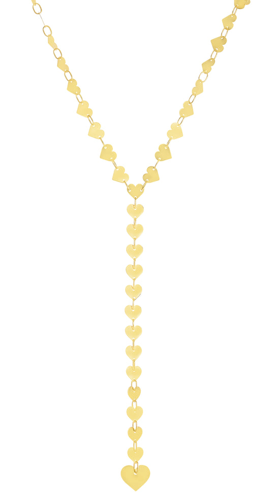 Royal Chain 14K Mirrored Chain Heart Lariat Necklace RC13759