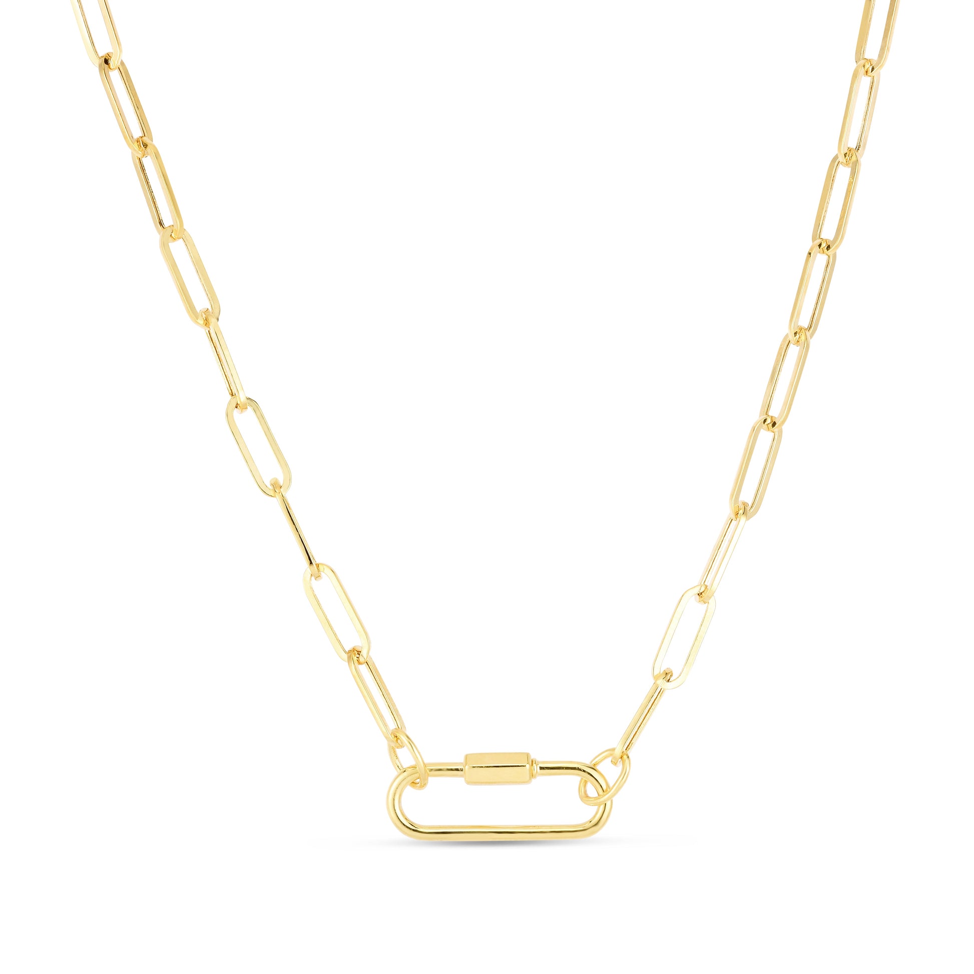 Royal Chain 14K Classic Carabiner Paperclip Necklace RC13824