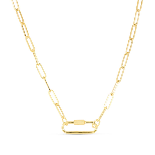 Royal Chain 14K Classic Carabiner Paperclip Necklace RC13824