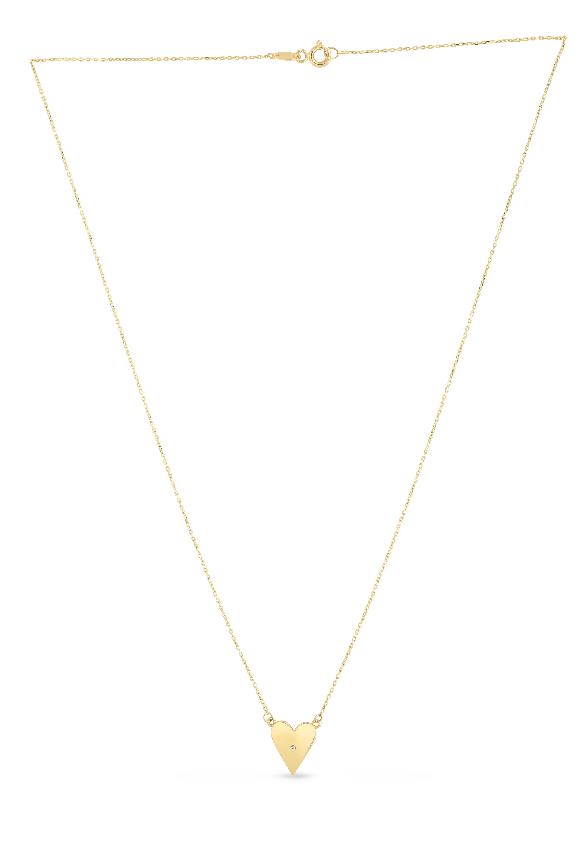Royal Chain 14K Gold Elongated Heart Necklace RC14031
