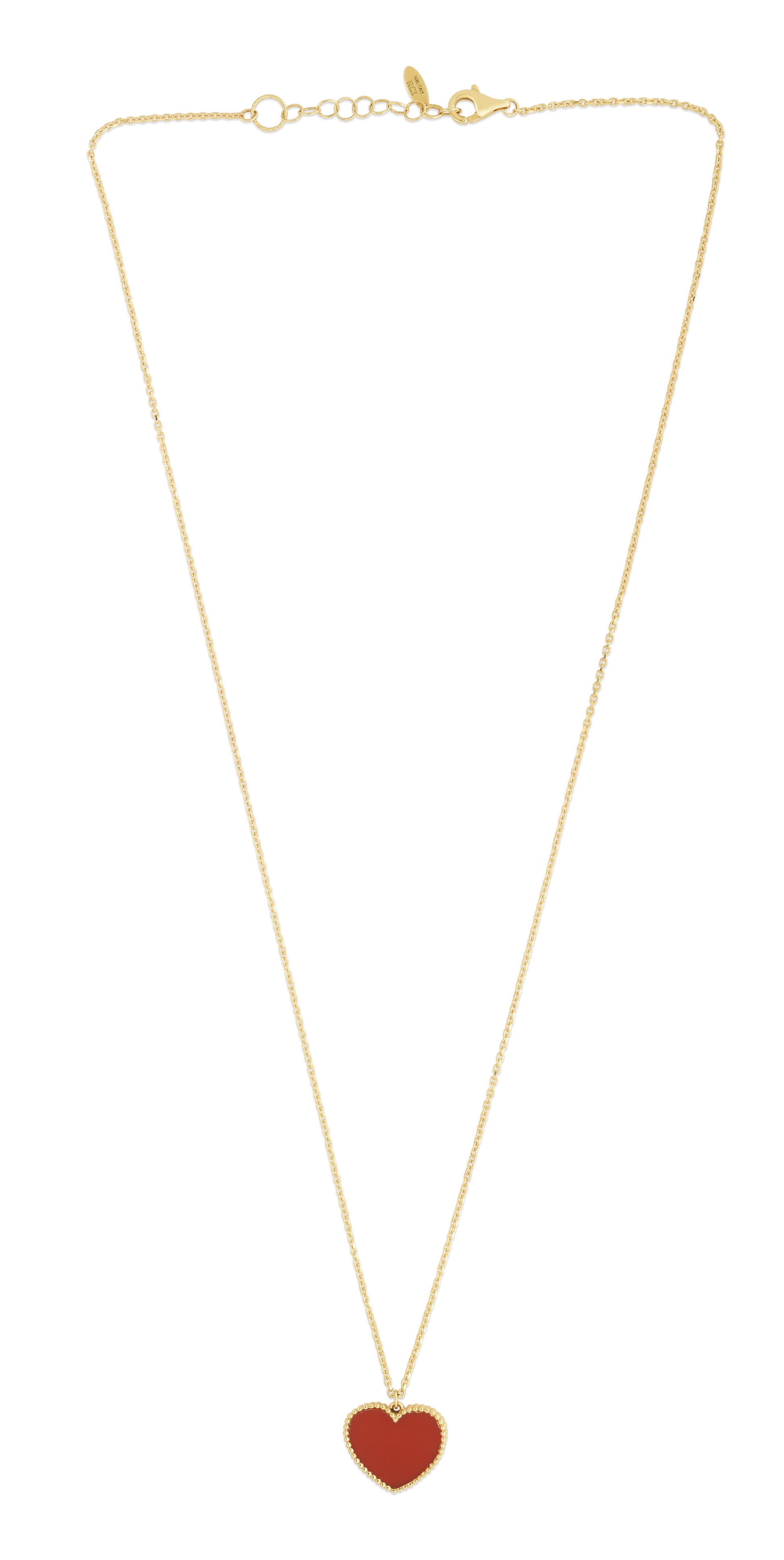 Royal Chain 14K Gold Red Cornelia Heart Necklace RC14108