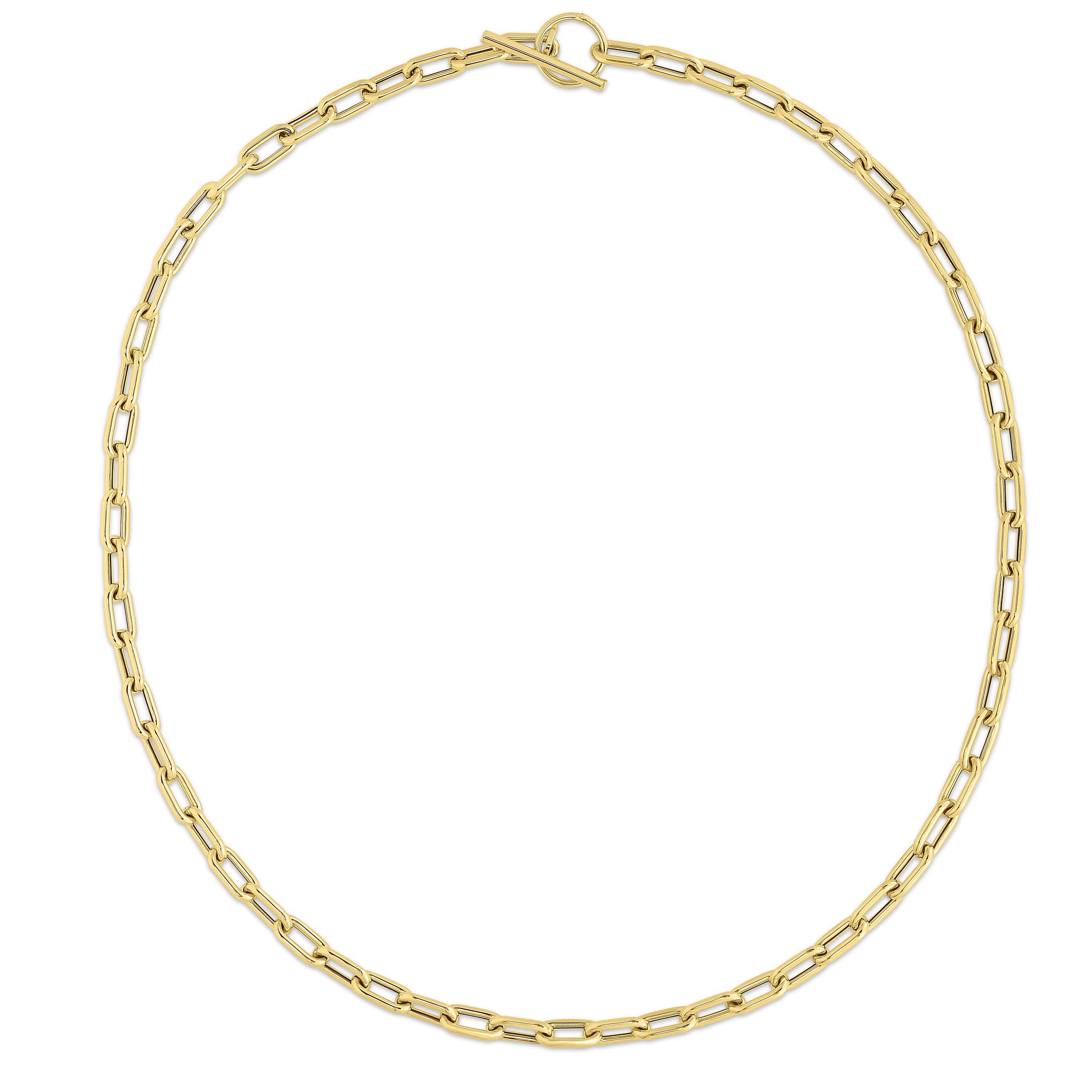 Royal Chain 14K Gold Paperclip Toggle Link Necklace RC14302