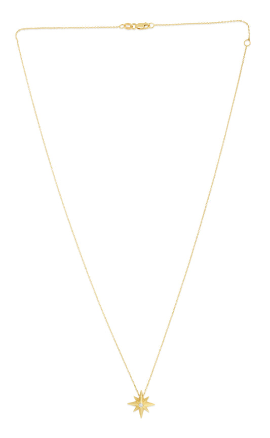 Royal Chain 14K Gold Diamond North Star Necklace RC14371