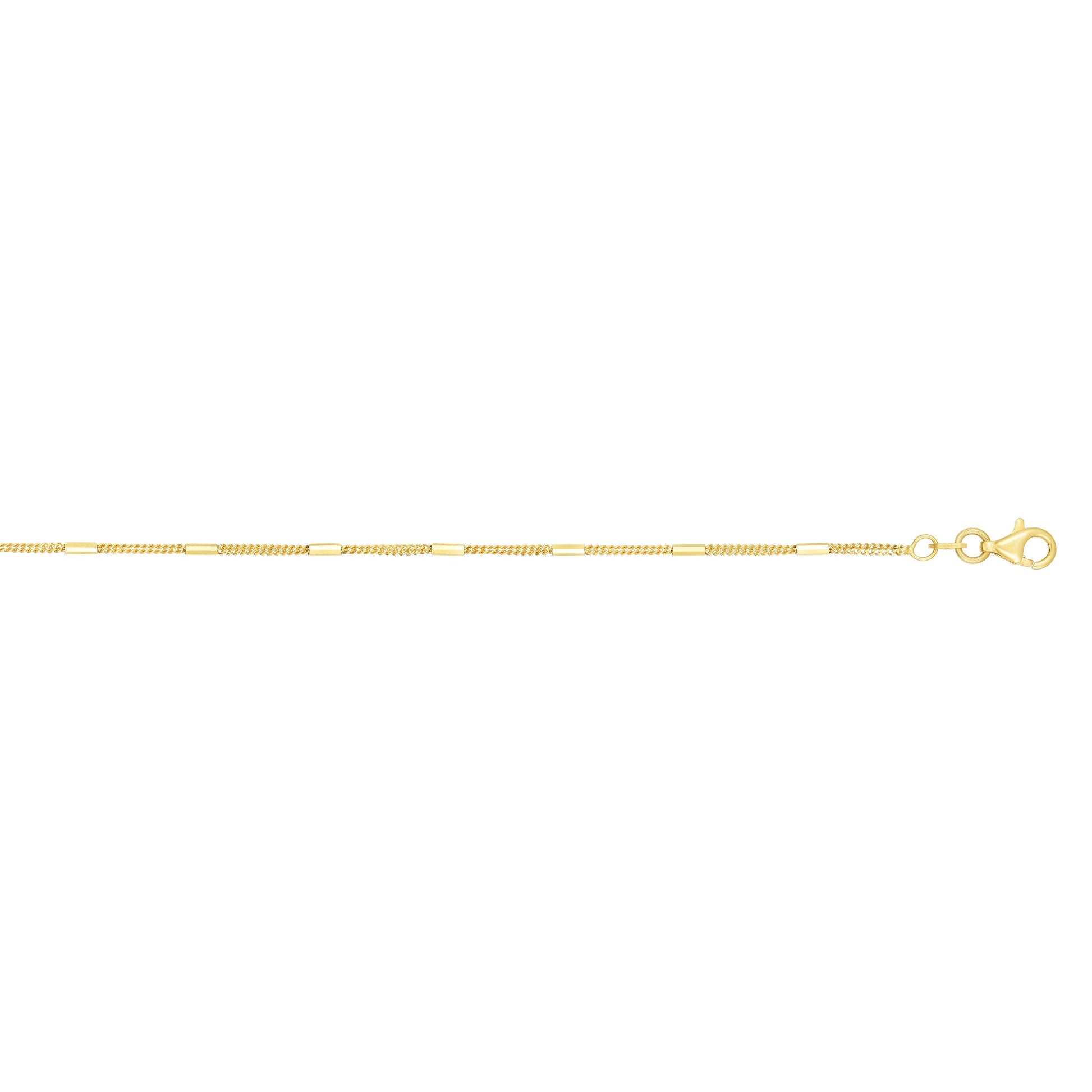Royal Chain 14K Gold 1.3mm Polished Bar Station Saturn Chain RC1755