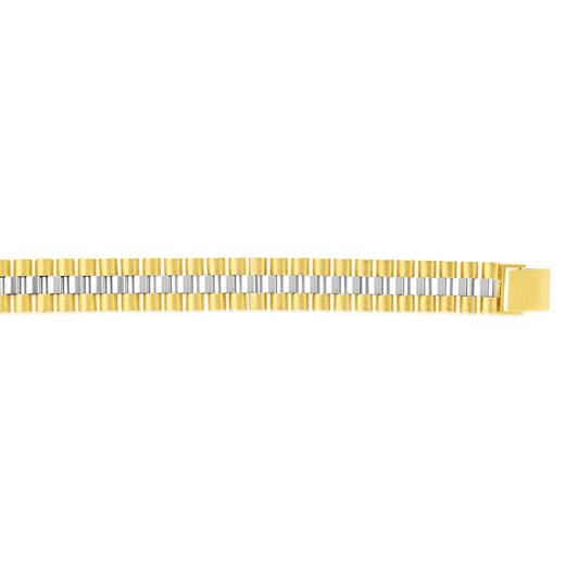 Royal Chain 14K Gold 12.3mm Railroad Link Bracelet RC2419
