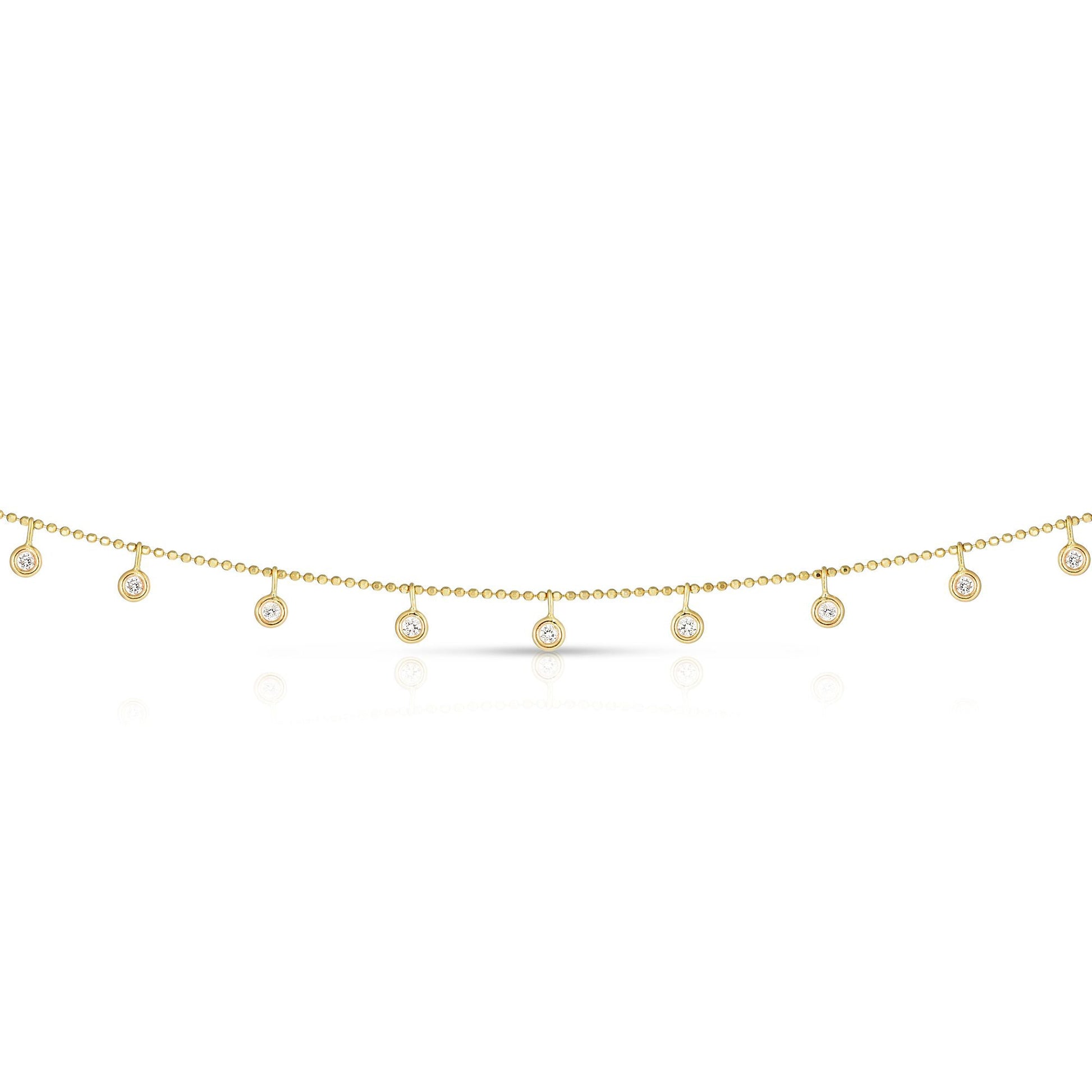 Royal Chain 14K Gold .25ct Dangling Diamonds Necklace RC2587
