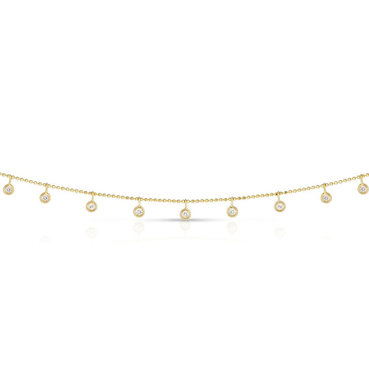 Royal Chain 14K Gold .25ct Dangling Diamonds Necklace RC2587