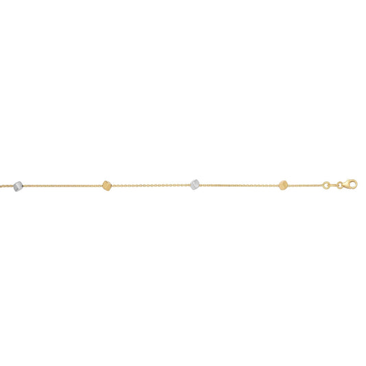 Royal Chain 14K Two-tone Gold Polished Cube Bracelet RC3594