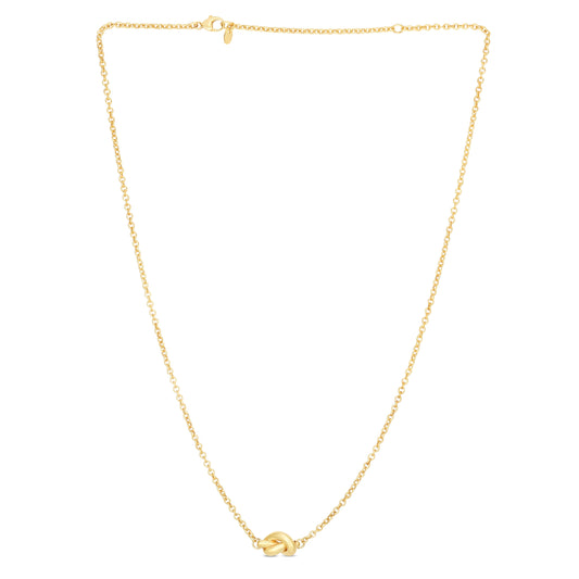 Royal Chain 14K Gold Polished Puffed Love Knot Necklace RC5591
