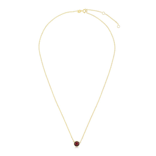 Royal Chain 14K Gold & Garnet Solitaire Necklace RC6948