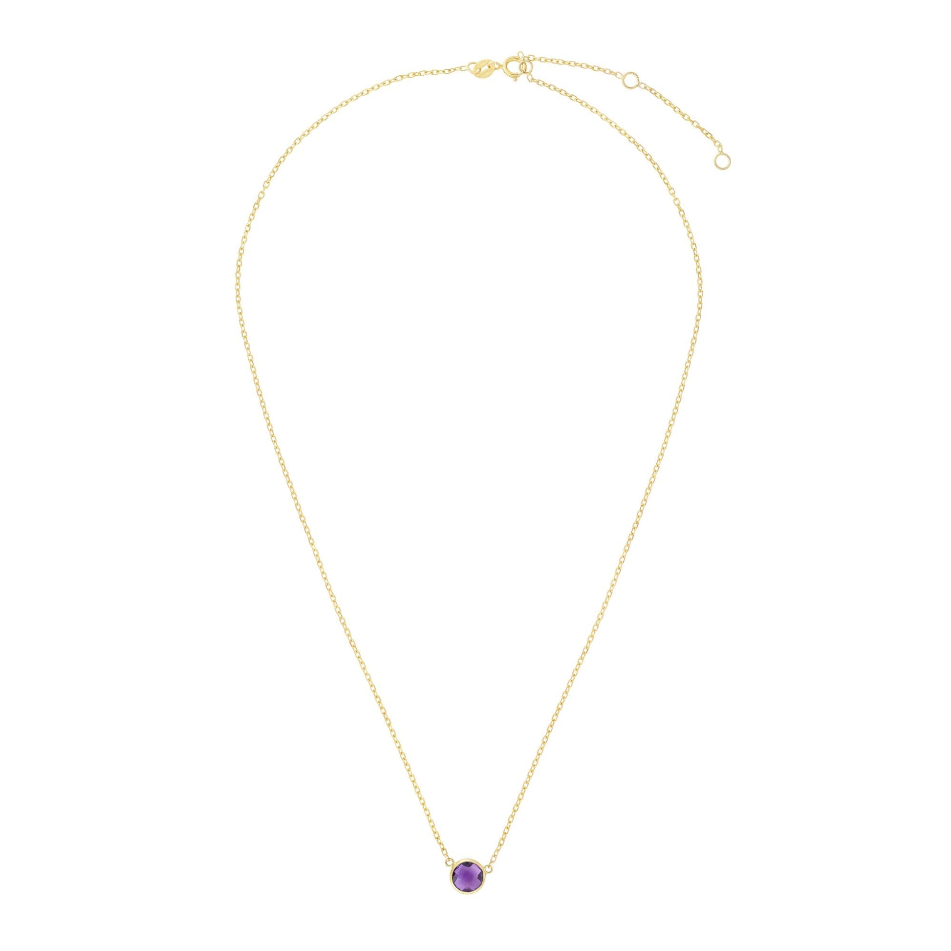 Royal Chain 14K Gold & Amethyst Solitaire Necklace RC6949