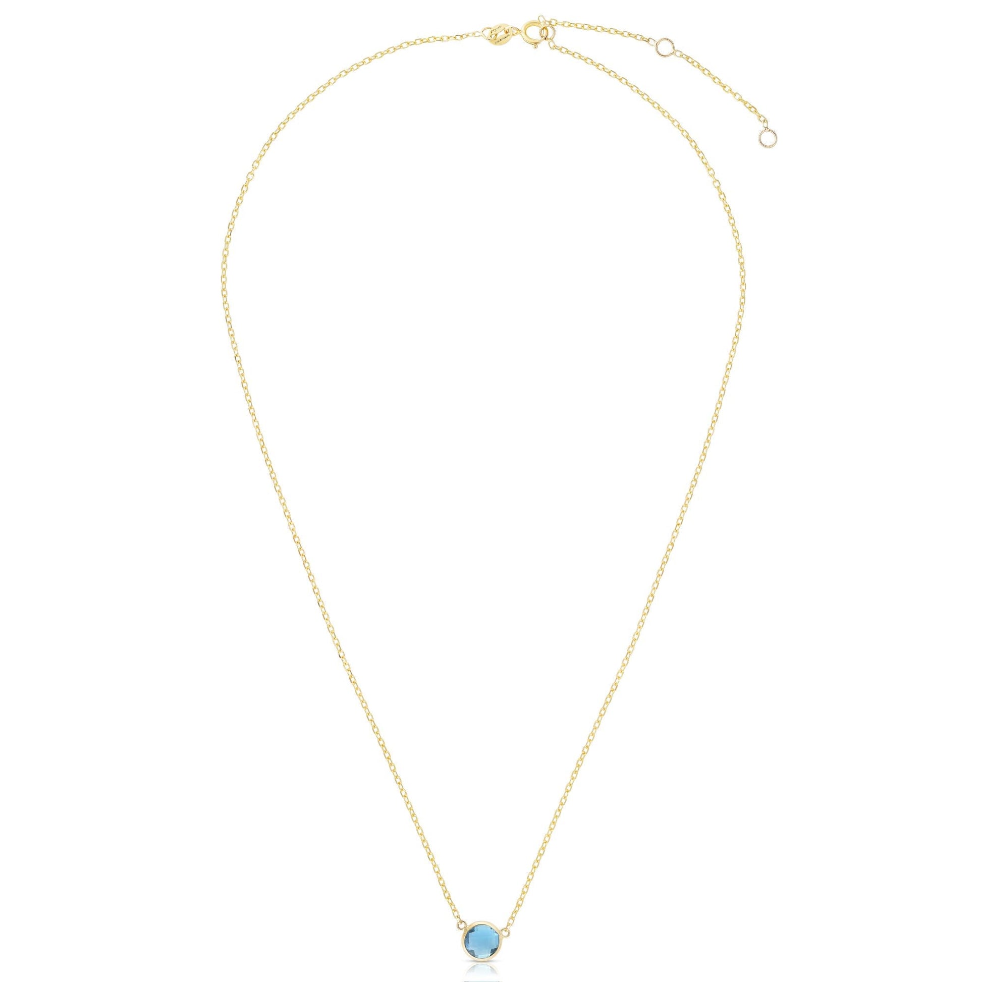 Royal Chain 14K Gold & Blue Topaz Solitaire Necklace RC6950