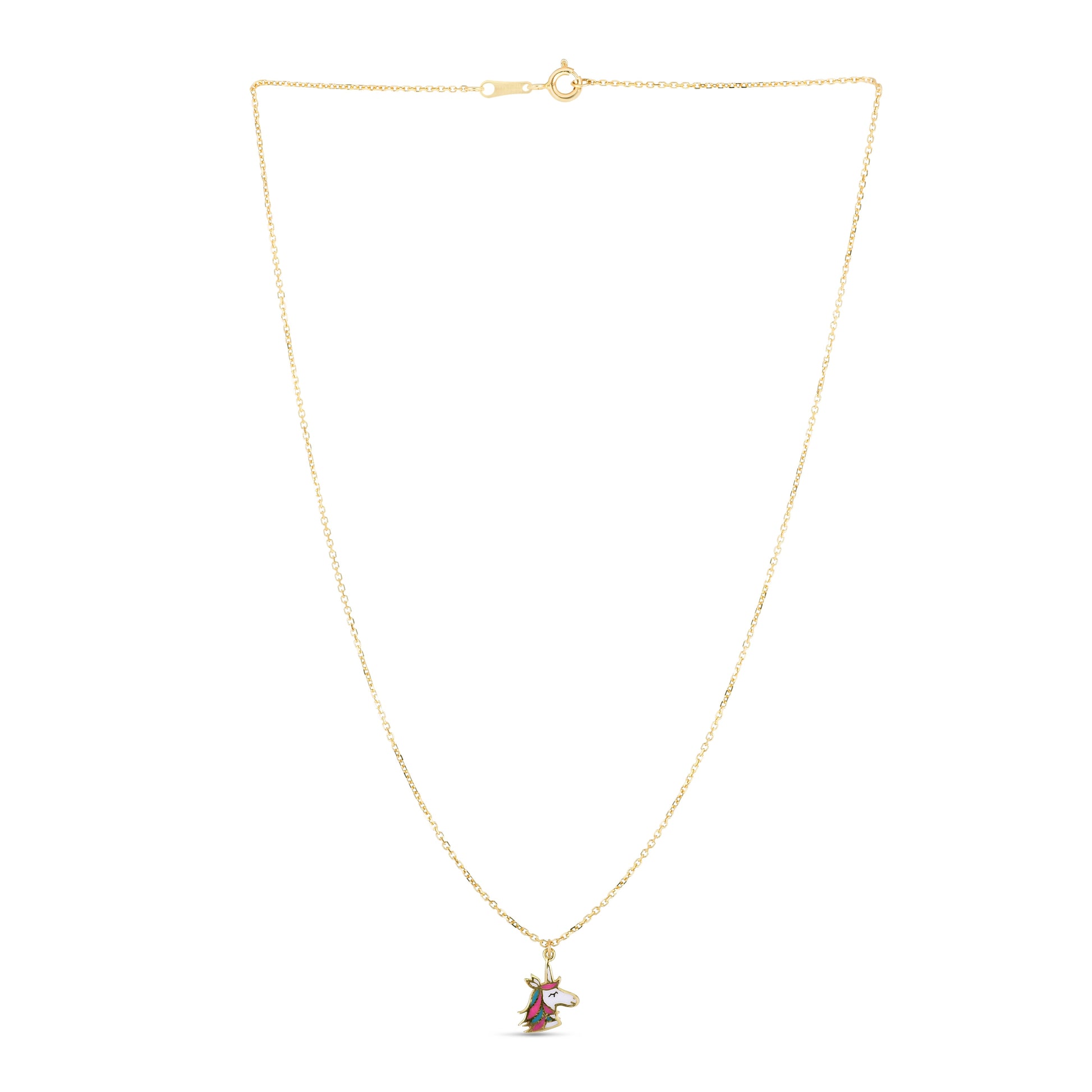 Royal Chain 14K Gold Enamel Unicorn Necklace RC9806